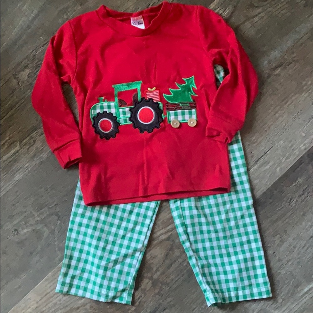Christmas tractor set